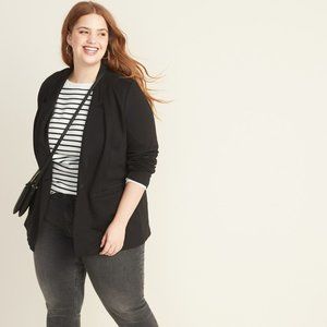 Plus-Size Ponte-Knit Boyfriend Blazer Jacket 3X
